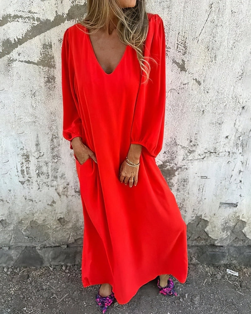 BRONE - Bohemian Long Dress - Red