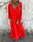 BRONE - Bohemian Long Dress - Red