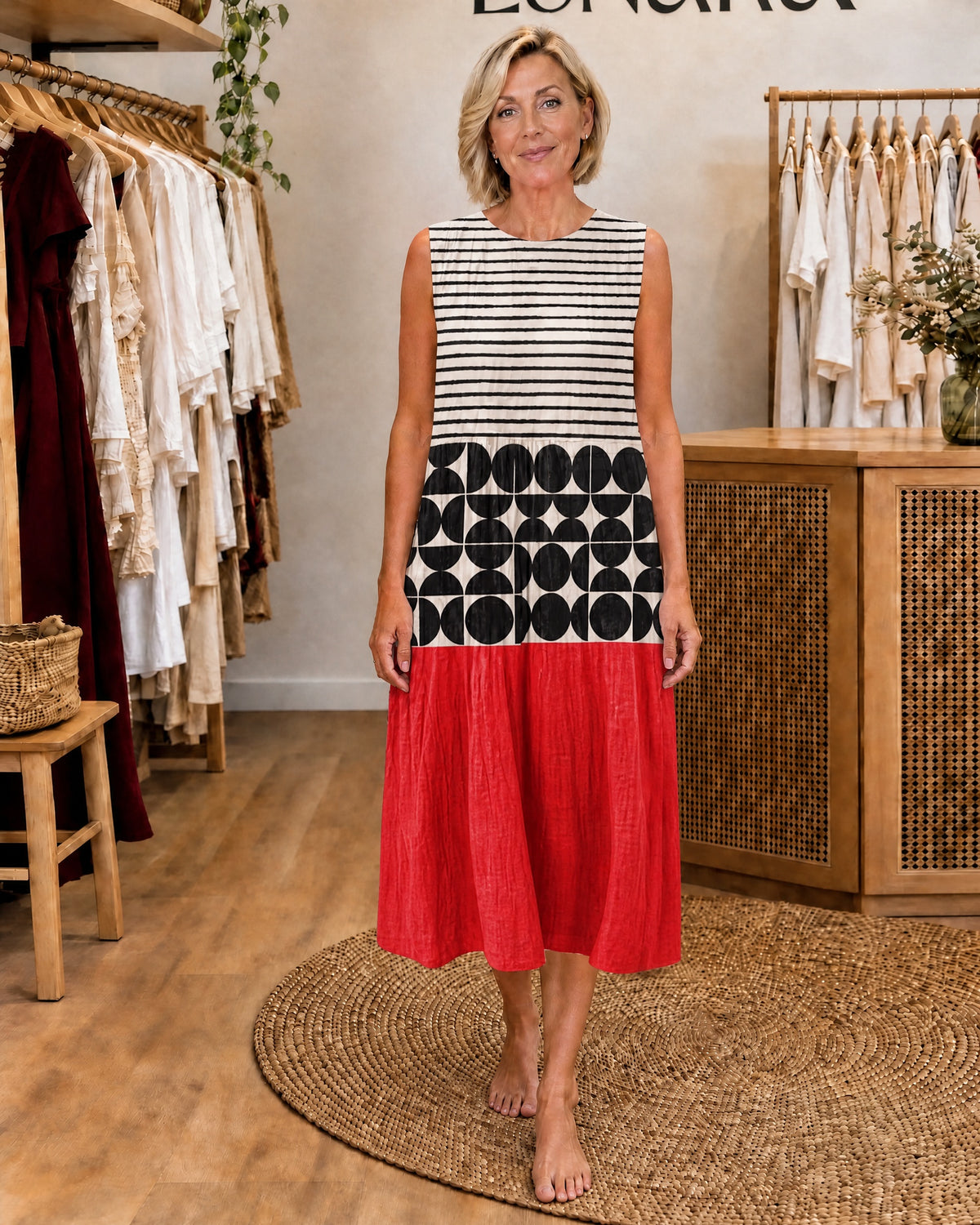CAMILLE - Sleeveless Midi Dress