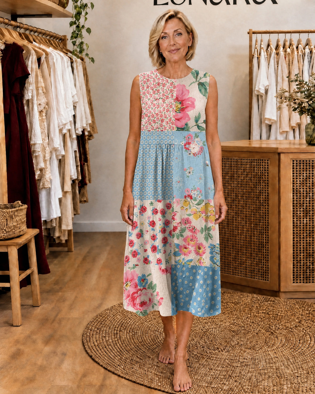 CAPUCINE - Sleeveless Midi Dress
