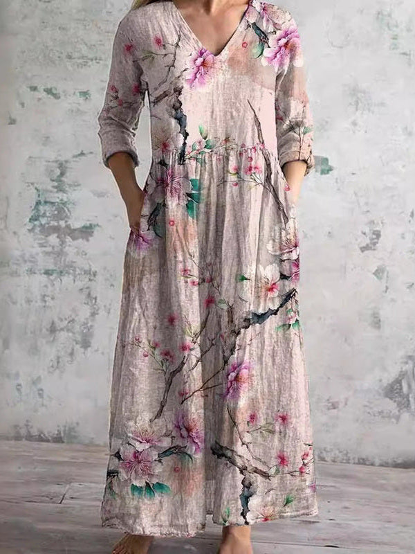 Caroline Blush Blossom Maxi Dress