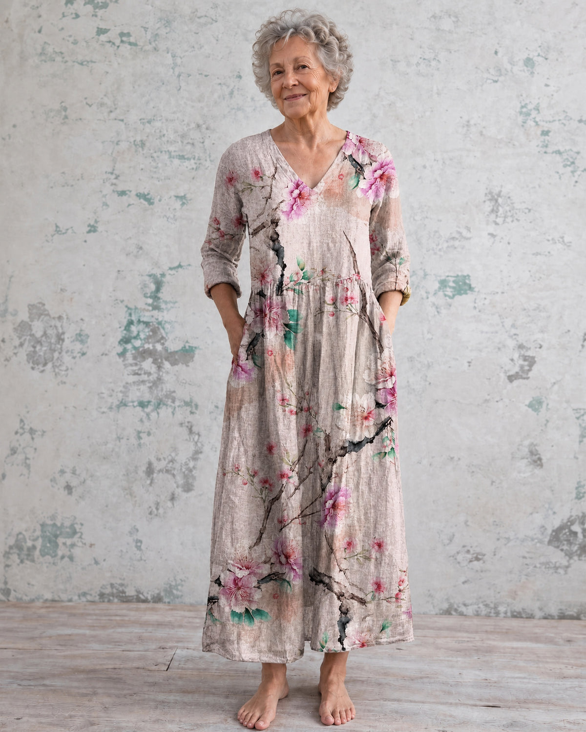 Caroline Blush Blossom Maxi Dress