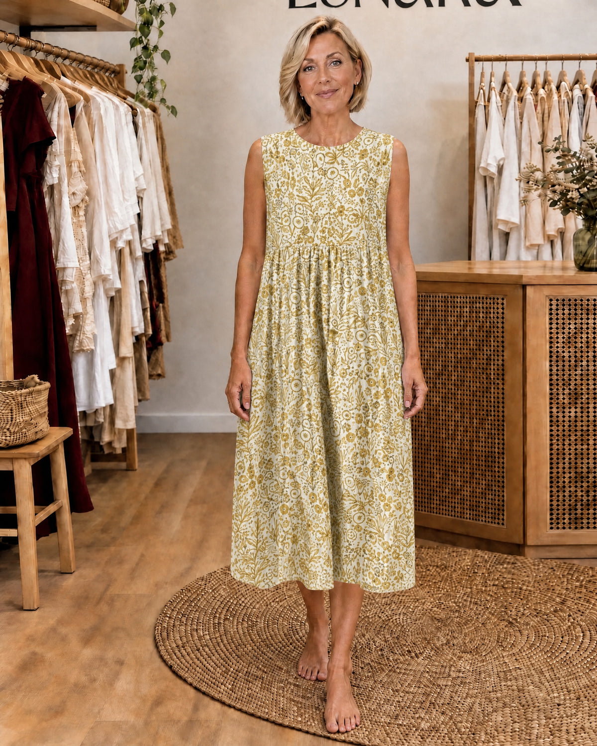 CASSANDRE - Sleeveless Midi Dress
