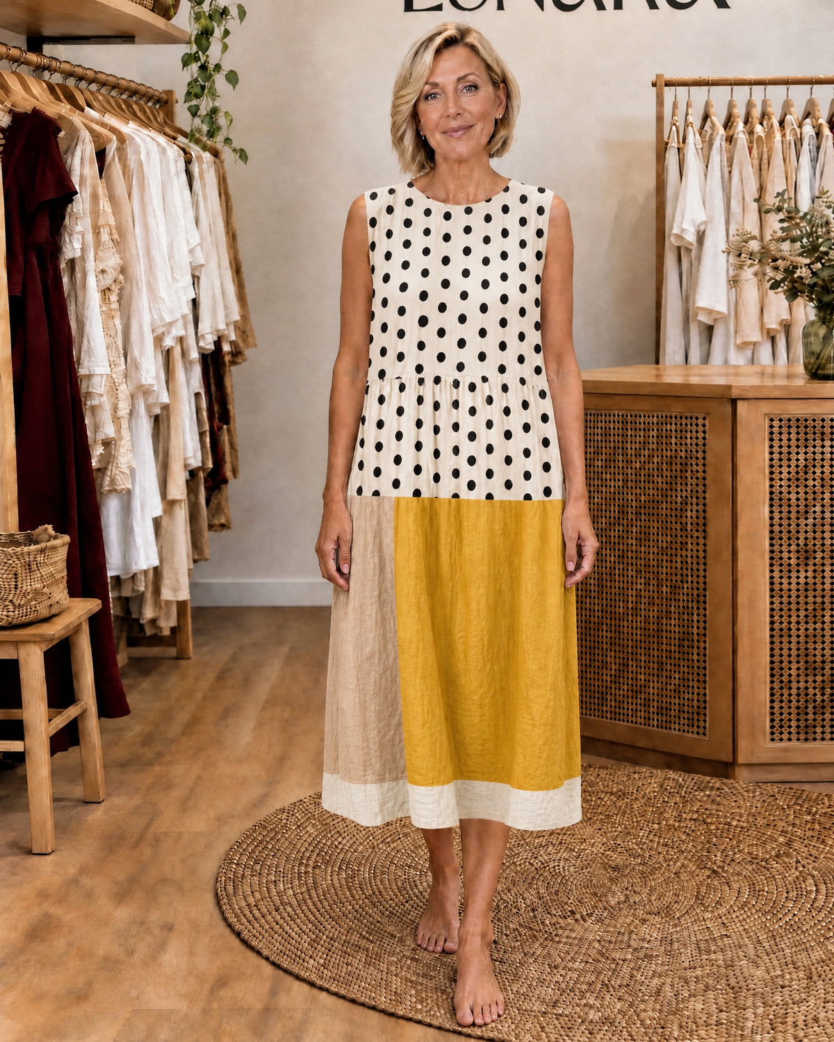 CELESTINE - Sleeveless Midi Dress