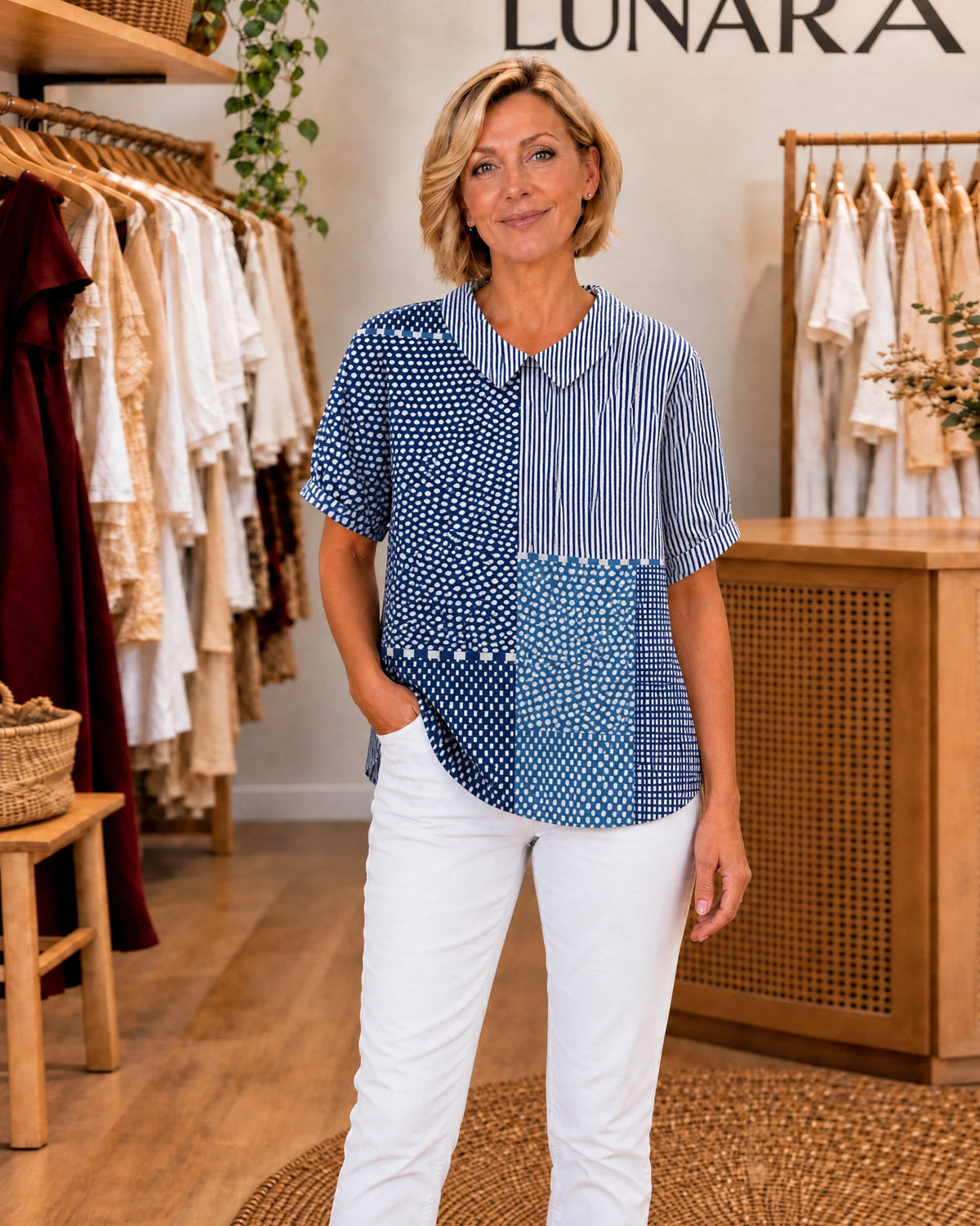 CELIA - Patchwork Print Shirt