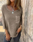 CEMAGI - Cotton and Linen T-Shirt - Khaki