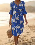 CHARLOTTE - Embroidered Floral Midi Dress