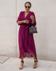 CRISTI - Flowy Crossed Dress - Purple