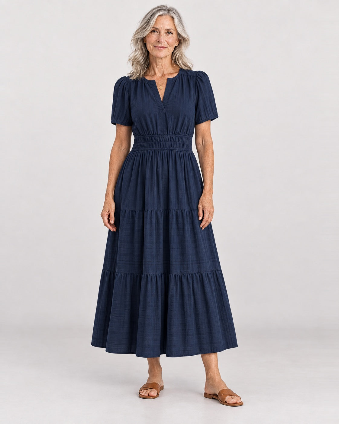 DANIELA - Stylish Maxi Dress - Navy Blue