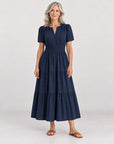 DANIELA - Stylish Maxi Dress - Navy Blue