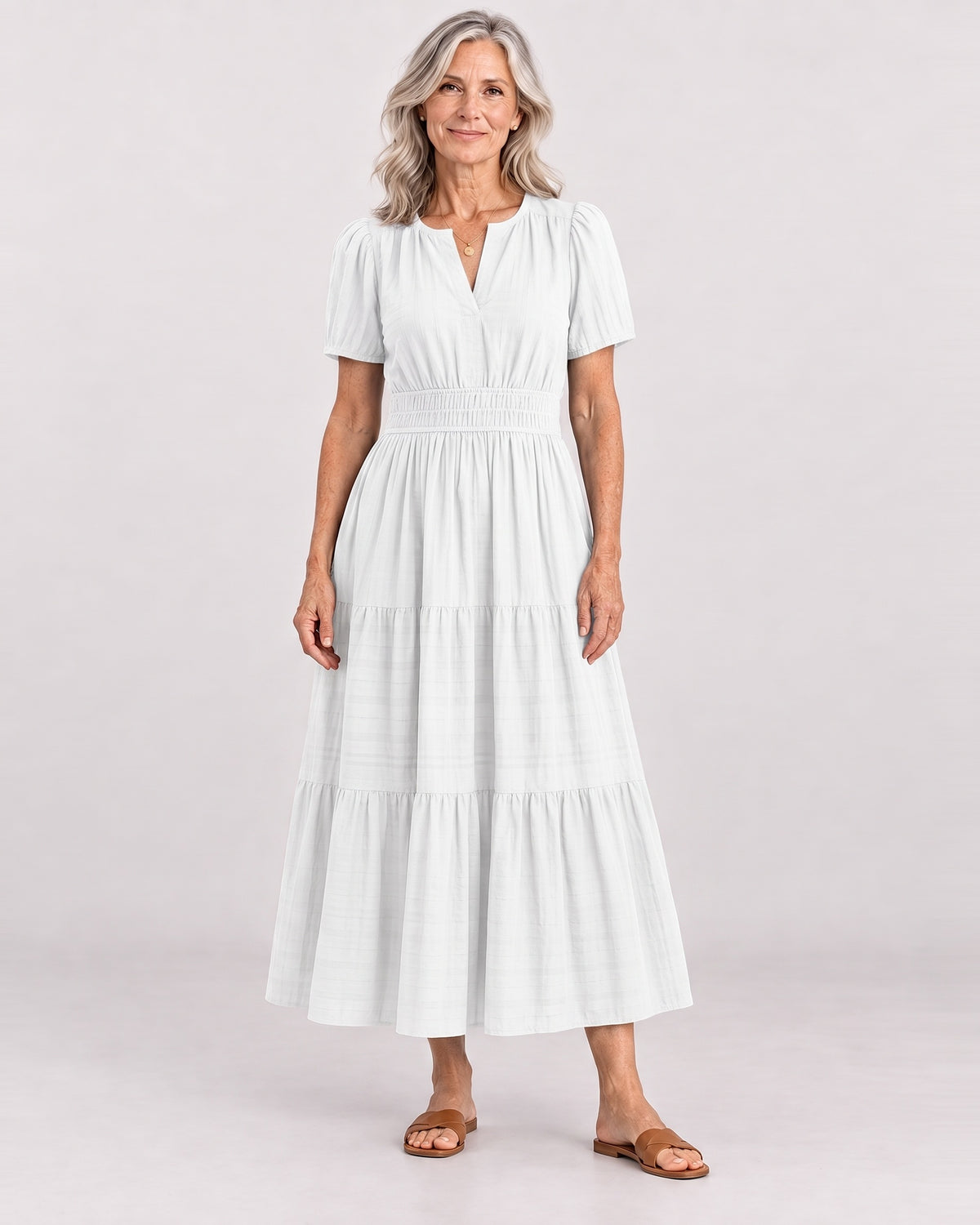 DANIELA - Stylish Maxi Dress - White