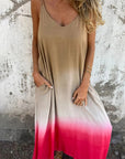 DEGRADE - Ombre Boho Maxi Dress - Red