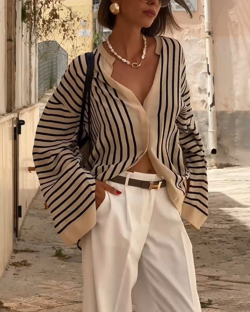 DEINA - Versatile Silk Shirt - Beige