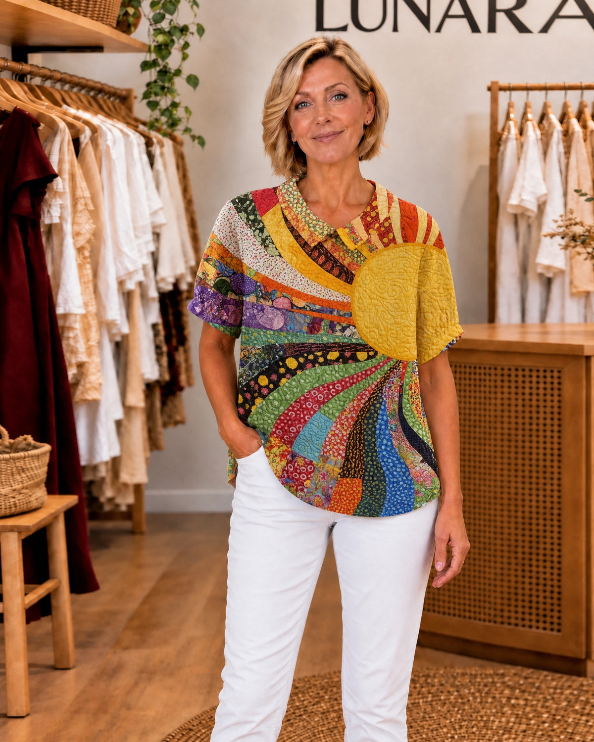 ELLE - Sunburst Patchwork Shirt