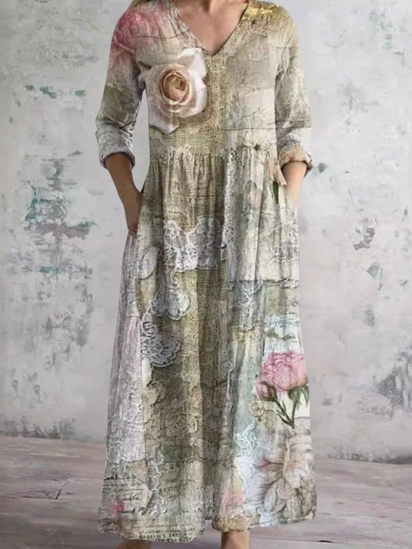 Fiona Moss Rosette Maxi Dress