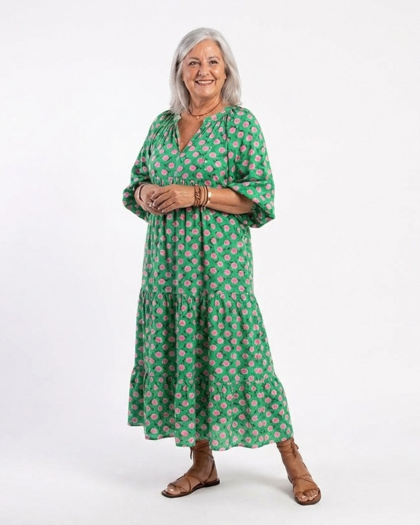 FIORA - Floral Tiered Midi Dress