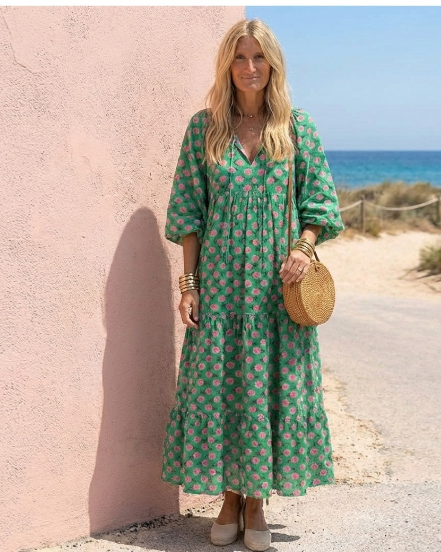 FIORA - Floral Tiered Midi Dress