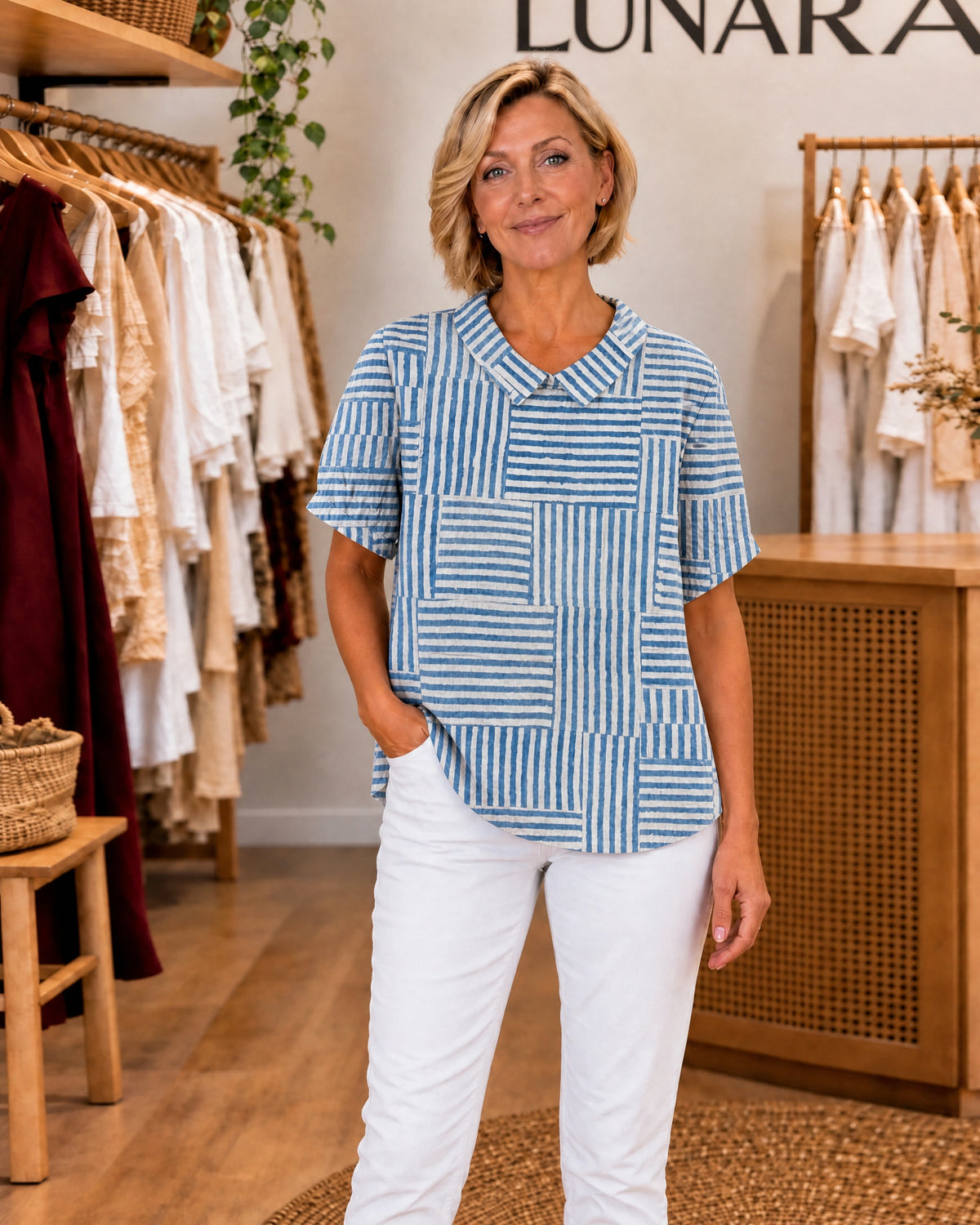 GIA - Striped Patchwork Shirt