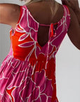 GRACE - Stylish Floral Boho Dress - Red