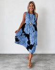 GRACE - Stylish Floral Boho Dress - Blue