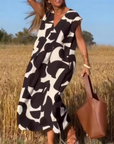 SITA - Dress with Print and V-Neckline