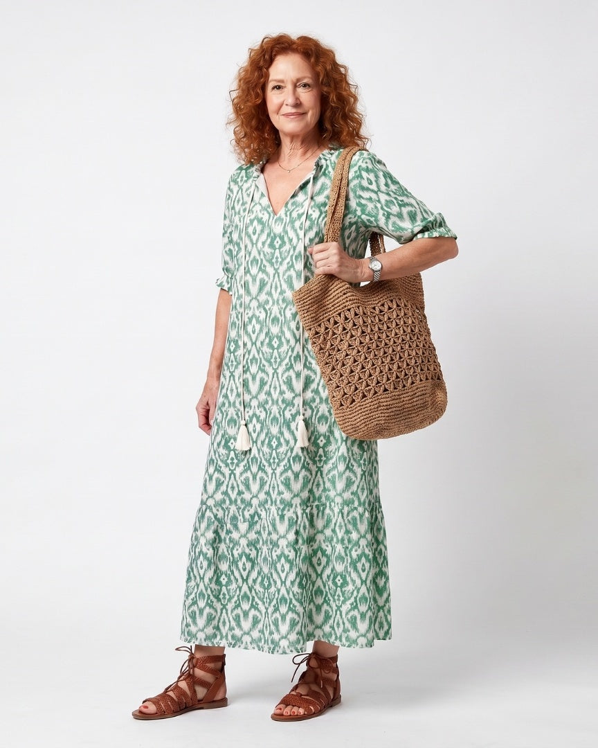 ILARA - V-Neck Tassel Midi Dress