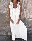 IULIA - Flower Strap Maxi Dress - White