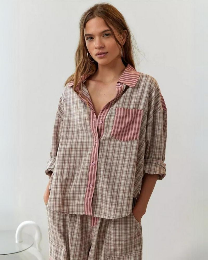 JAZMIN - Cosy &amp; Loose Pajama Set - Pink