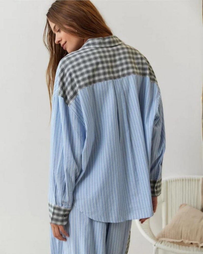 JAZMIN - Cosy &amp; Loose Pajama Set - Blue