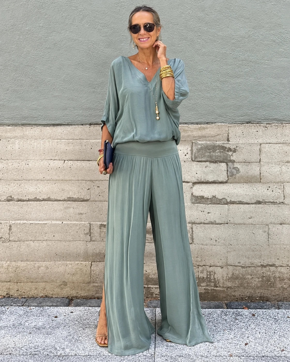 JOLIA - Boho 2-Piece Set - Mint Green