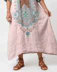 KENZA - Embroidered Panel Midi Dress
