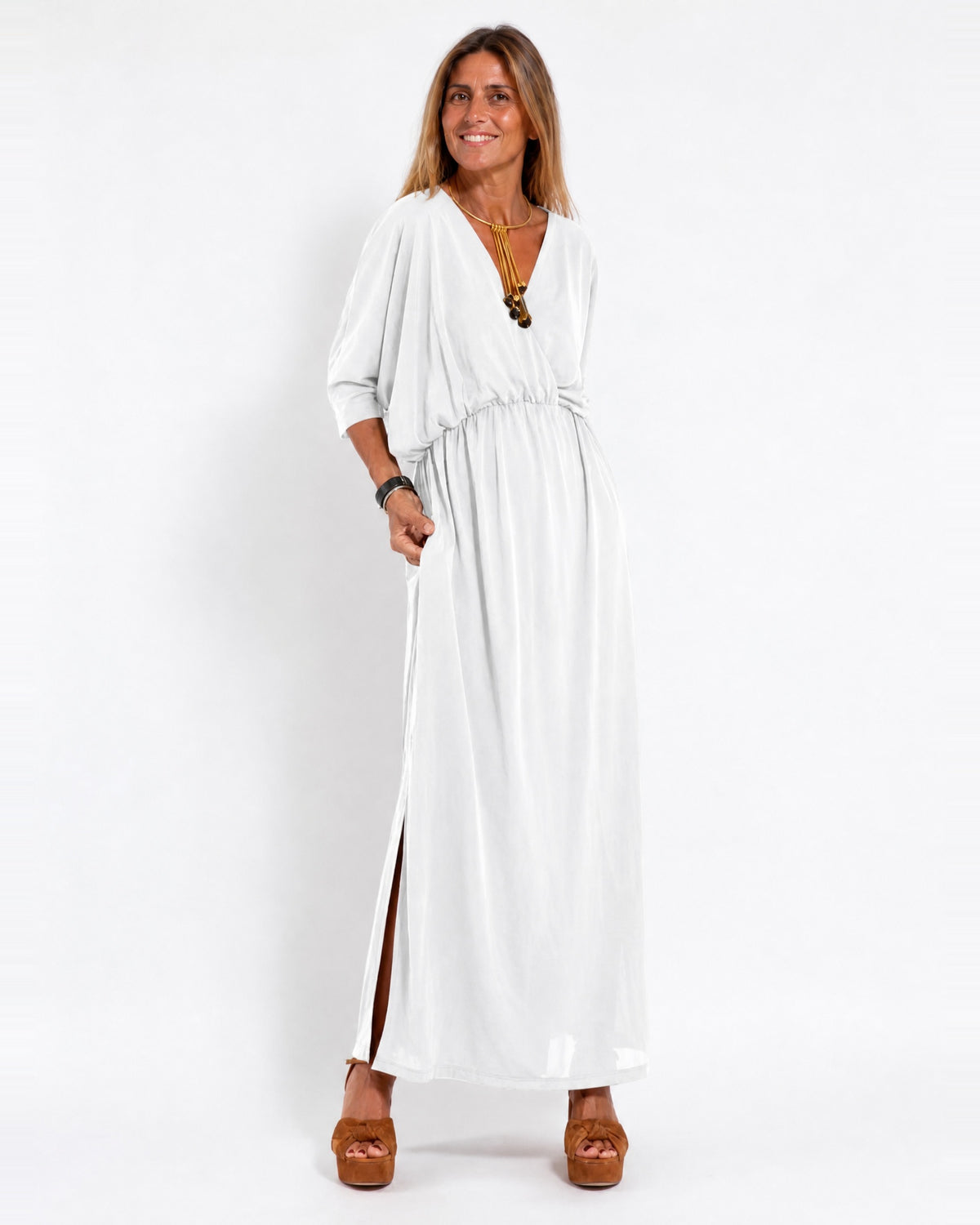 LANI - Long Vintage Dress - White
