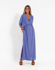 LANI - Long Vintage Dress - Blue