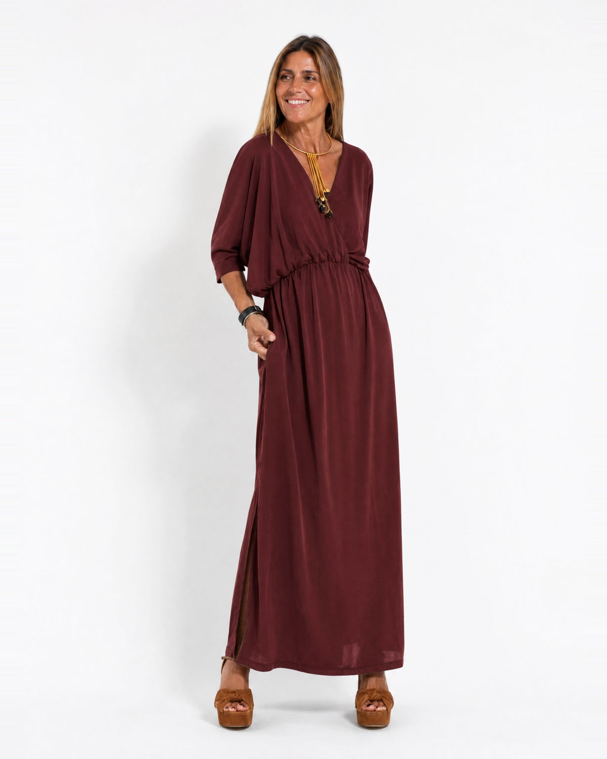 LANI - Long Vintage Dress - Red