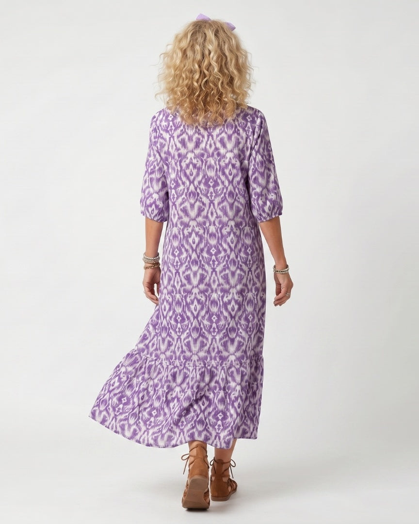 LAVINIA - Printed Tassel Midi Dress