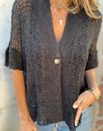 LINDSY - Elegant Textured Top - Black