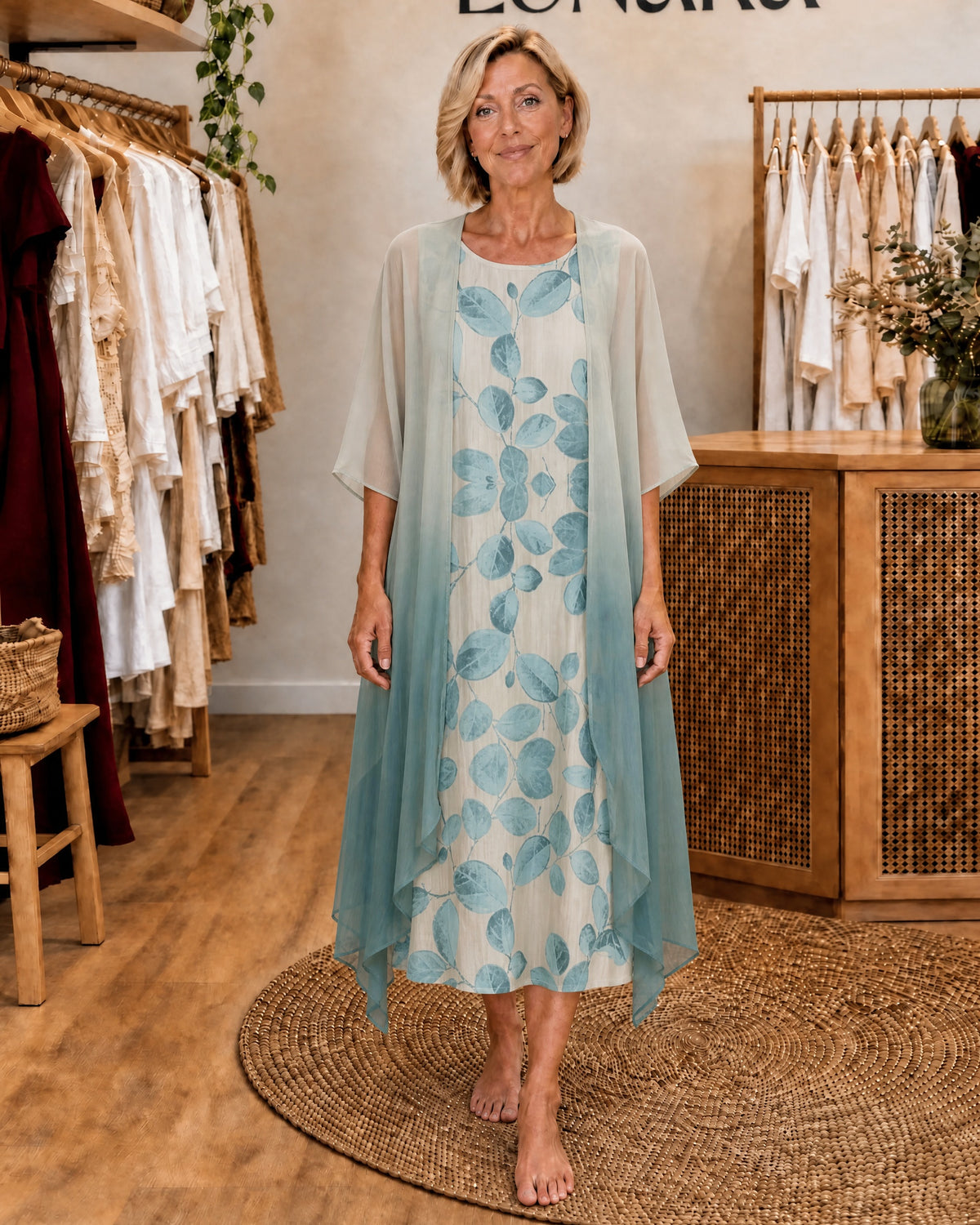 LISA - Blooming Elegant Dress - Blue