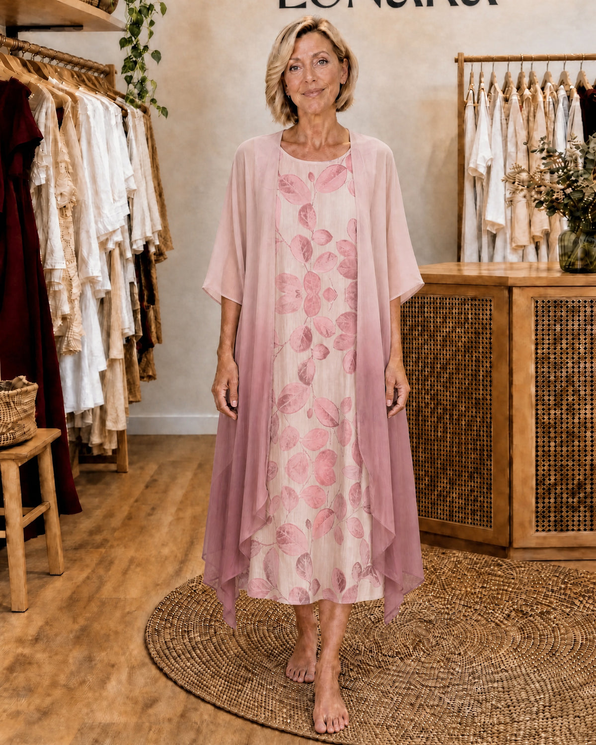 LISA - Blooming Elegant Dress - Pink
