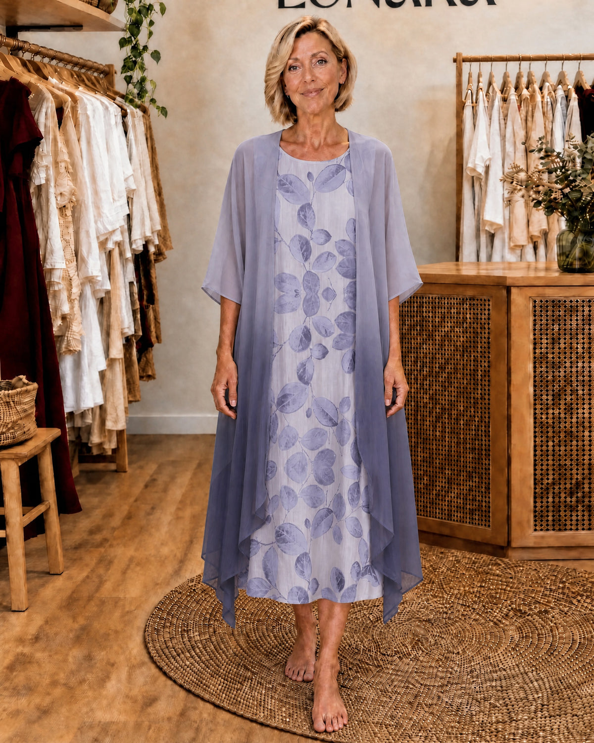 LISA - Blooming Elegant Dress - Purple