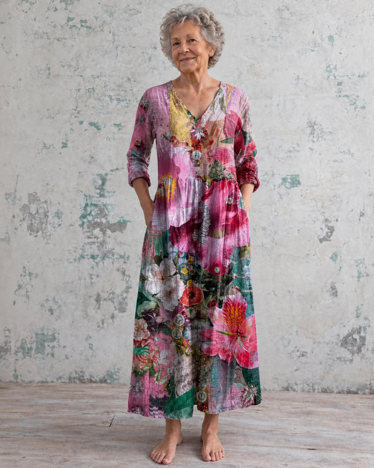 Lynn Painted Floral Maxi Dress