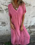 LYNNE - Boho Summer Dress - Pink