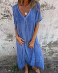 LYNNE - Boho Summer Dress - Blue
