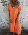 LYNNE - Boho Summer Dress - Orange