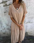 LYNNE - Boho Summer Dress - Apricot