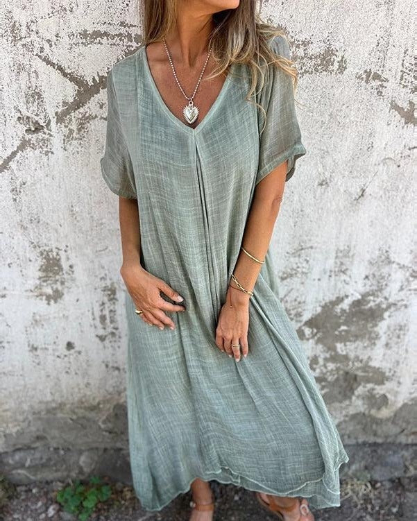LYNNE - Boho Summer Dress - Green
