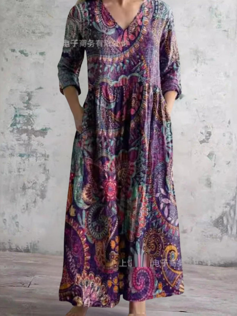 Mandy Violet Paisley Maxi Dress