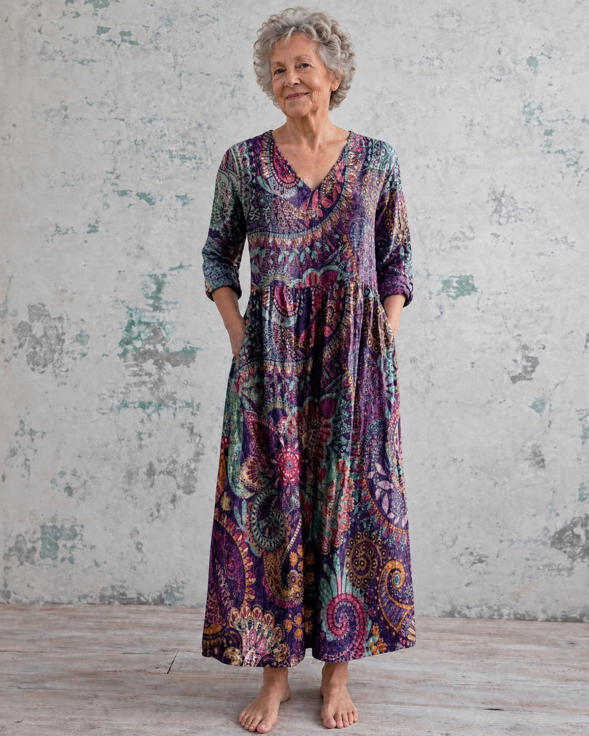 Mandy Violet Paisley Maxi Dress