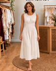 MARELE - Striped Maxi Dress - Beige Stripe