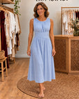 MARELE - Striped Maxi Dress - Blue Stripe