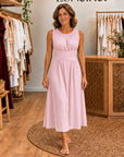 MARELE - Striped Maxi Dress - Pink Stripe